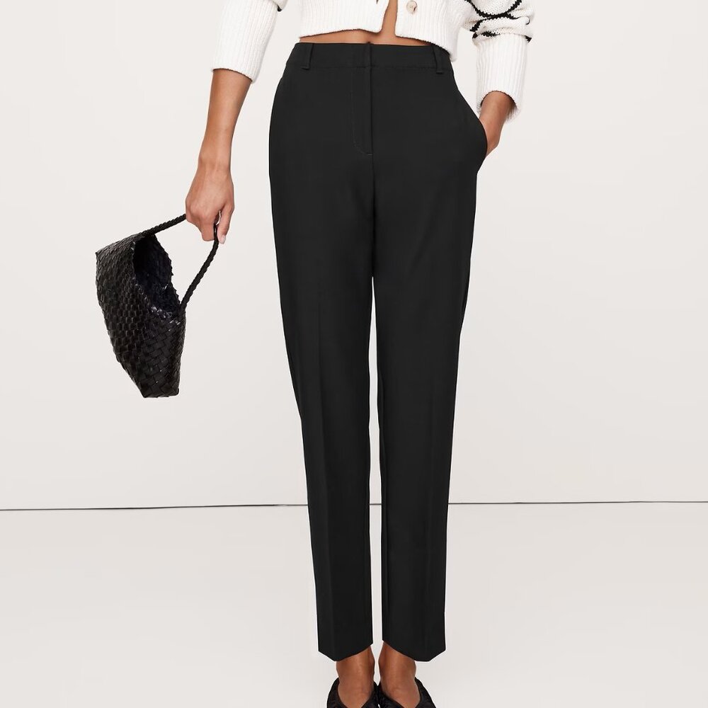 NWT!! Banana Republic Black High-Rise Modern Slim Refined Ankle Trouser Pant 6R